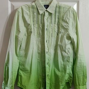 Armani Exchange green ombre dress shirt